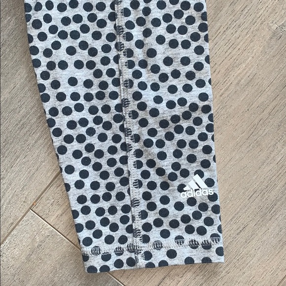 Adidas Climalite Cotton Polka Dot Leggings Medium - Picture 5 of 8